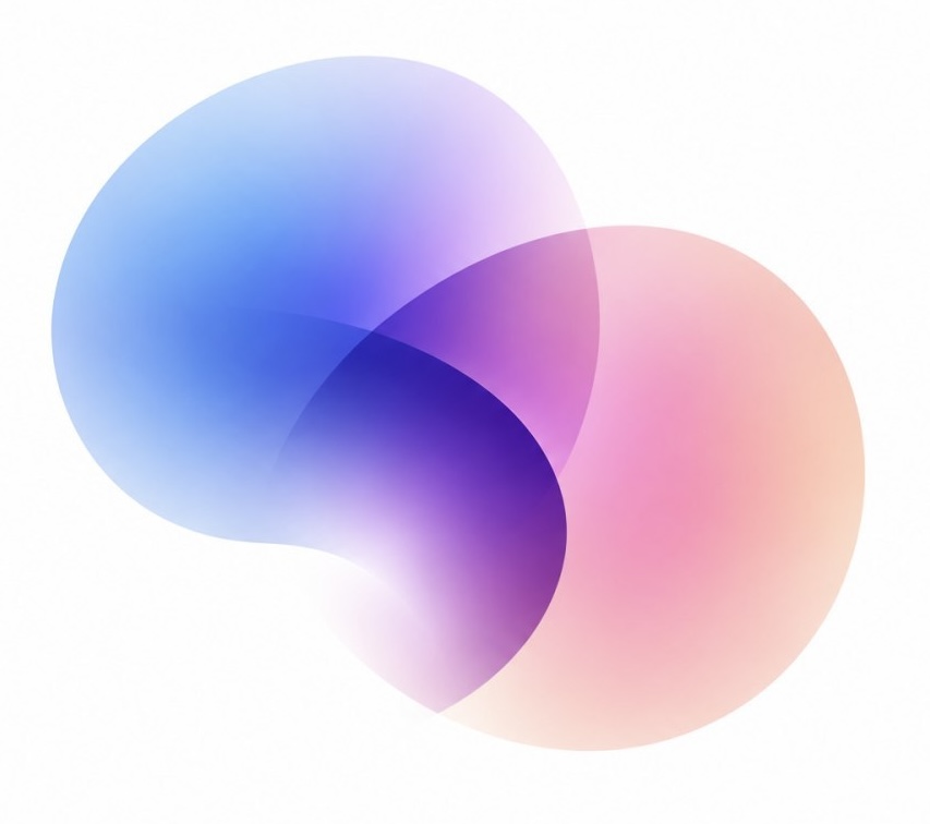 Lifelong Learners LATAM logo: translucent overlapping forms in blue, purple and pink